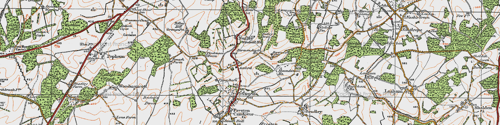 Old map of Axford in 1919