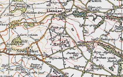 Old map of Axton in 1922