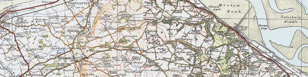 Old map of Axton in 1922