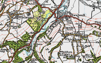 Old map of Axwell Park in 1925