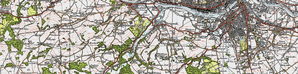 Old map of Axwell Park in 1925