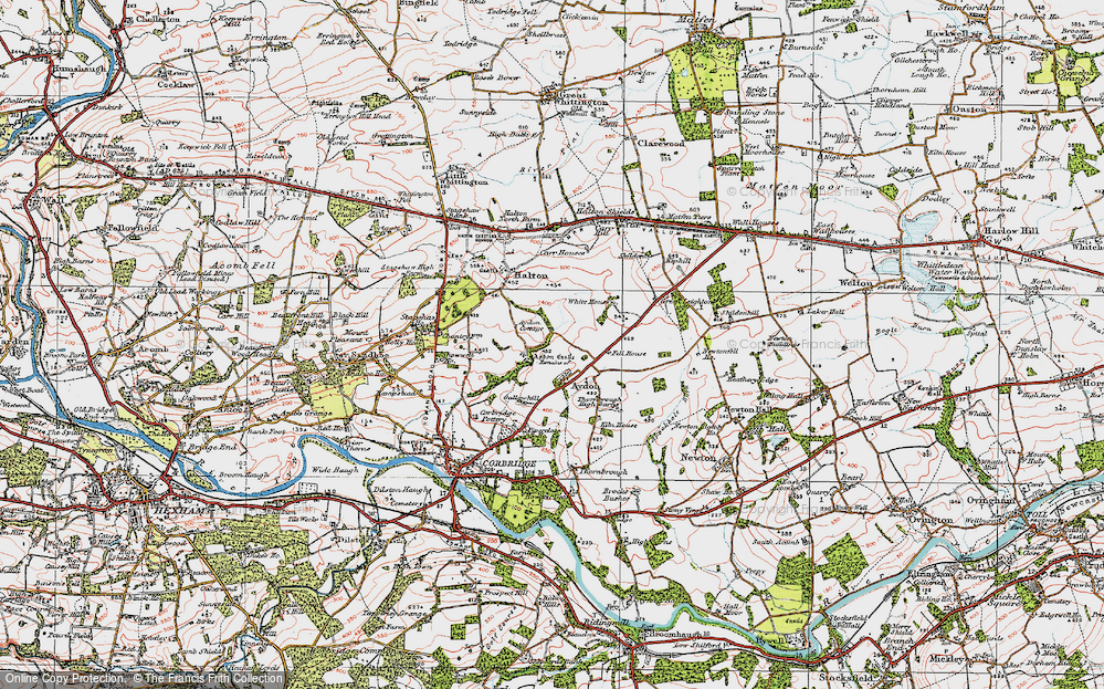 Old Map of Aydon, 1925 in 1925