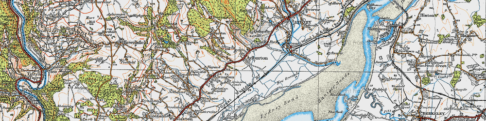 Old map of Aylburton in 1919