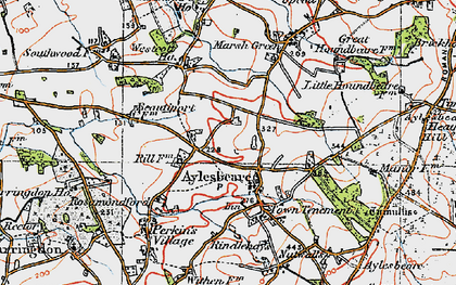 Old map of Aylesbeare in 1919