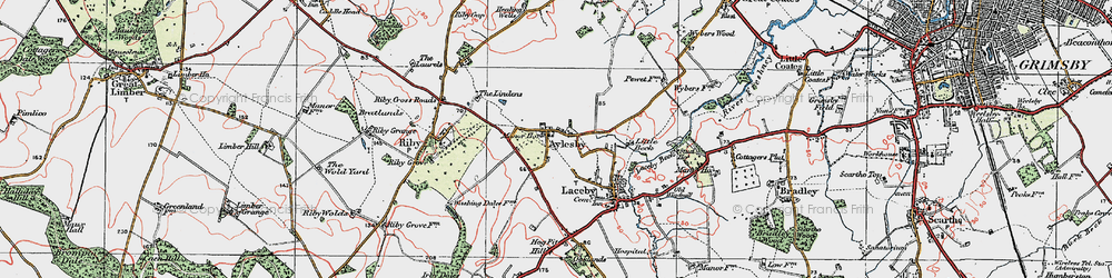 Old map of Lindens, The in 1923