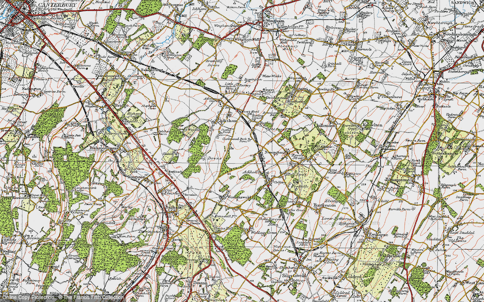 Old Map of Aylesham, 1920 in 1920