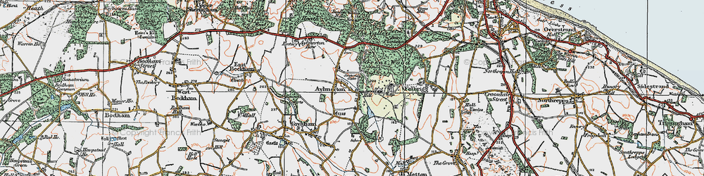 Old map of Aylmerton in 1922