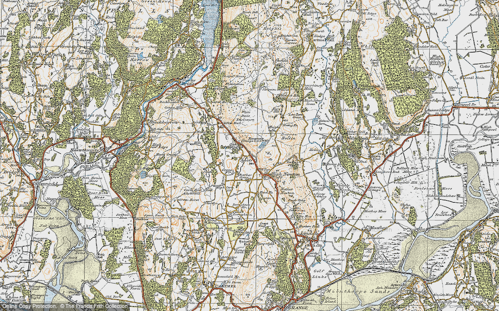 Old Map of Historic Map covering Barrow Hollin in 1925
