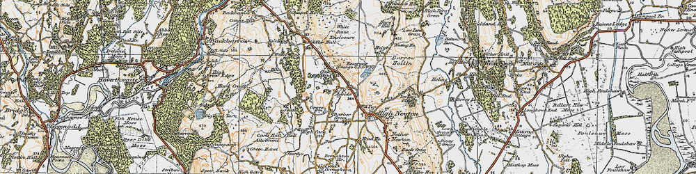 Old map of Ayside in 1925