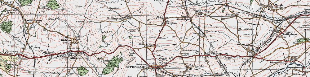 Old map of Ayston in 1921