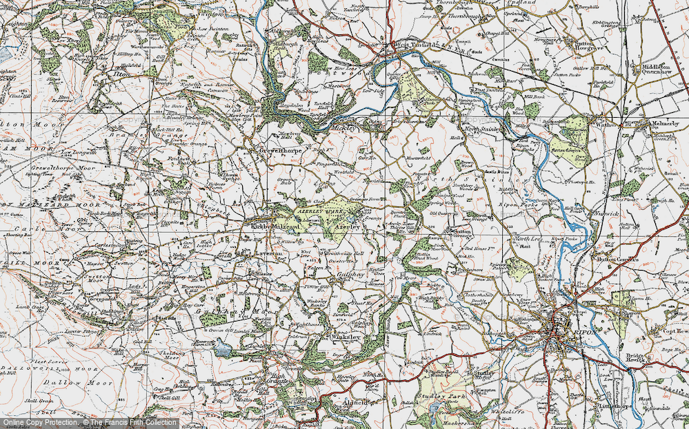 Old Map of Historic Map covering Burntroots Plantn in 1925