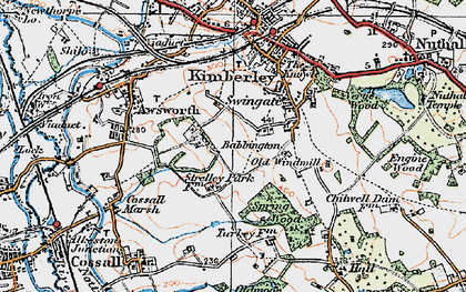 Old map of Babbington in 1921