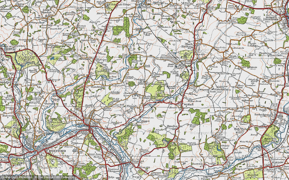 Old Map of Babbs Green, 1919 in 1919
