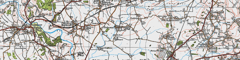 Old map of Babcary in 1919