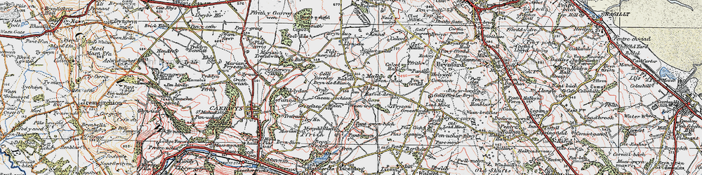 Old map of Babell in 1924