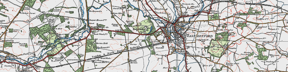 Old map of Babworth in 1923