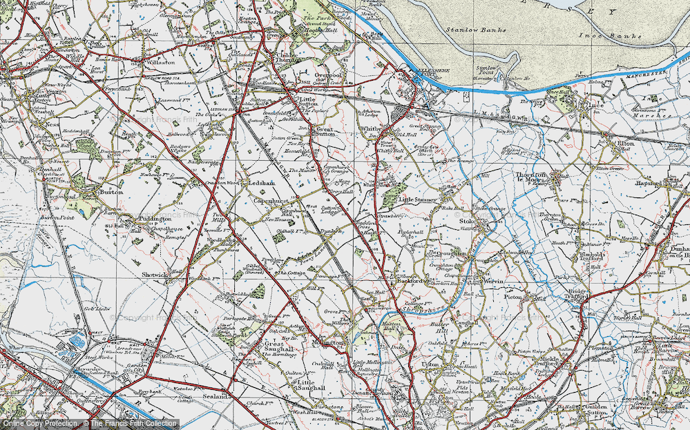 Old Map of Backford Cross, 1924 in 1924
