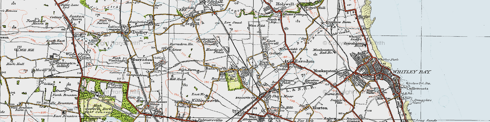 Old map of Backworth in 1925
