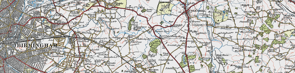Old map of Bacon's End in 1921
