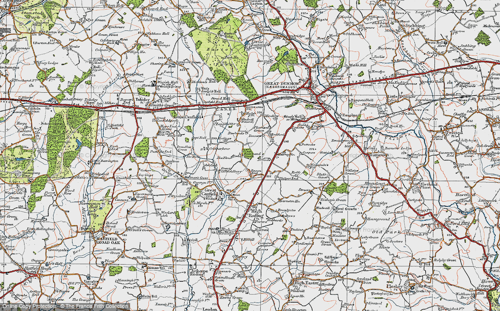 Old Map of Baconend Green, 1919 in 1919