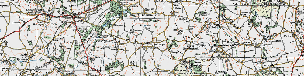 Old map of Baconsthorpe in 1922