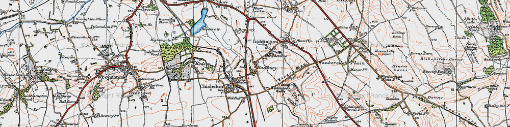 Old map of Liddington Castle in 1919