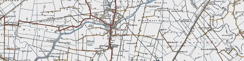 Old map of Binnimoor Fen in 1922