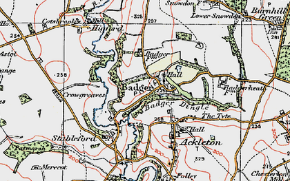 Old map of Badger Dingle in 1921