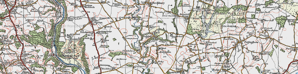 Old map of Badger in 1921
