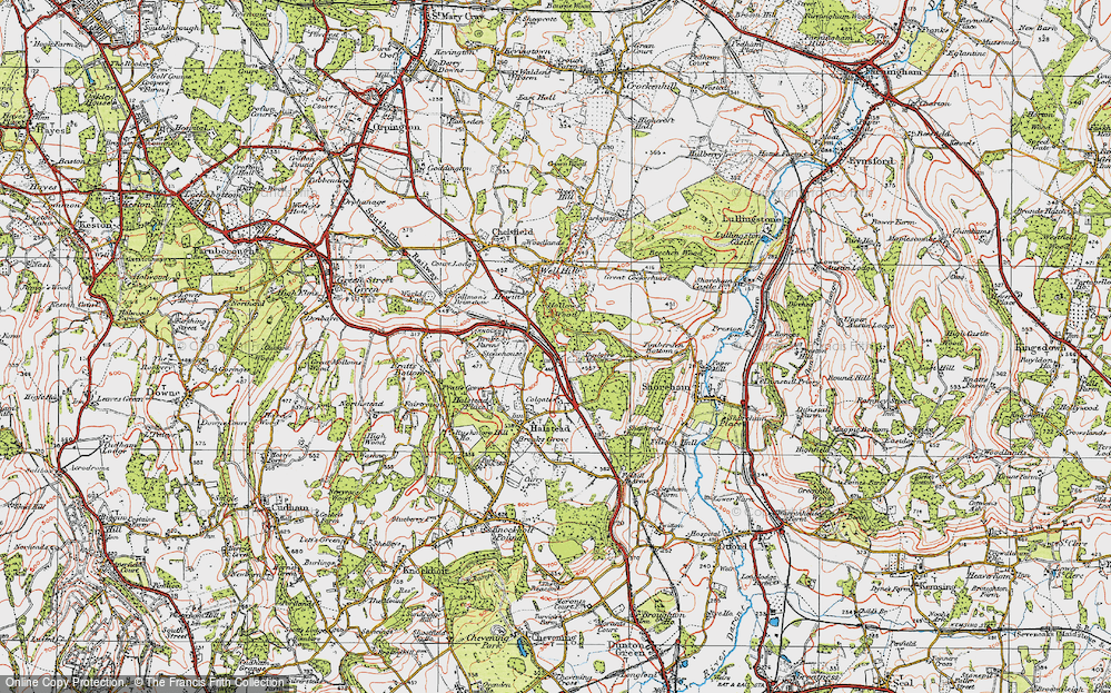 Old Map of Badgers Mount, 1920 in 1920