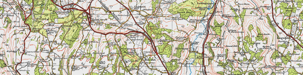 Old map of Badgers Mount in 1920
