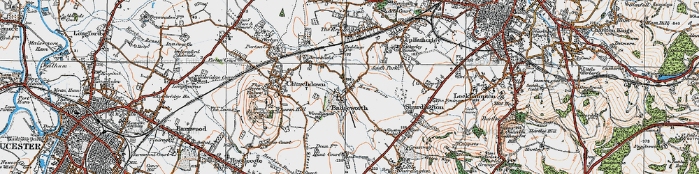 Old map of Badgeworth in 1919