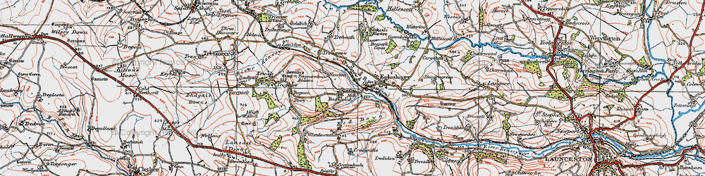 Old map of Badharlick in 1919