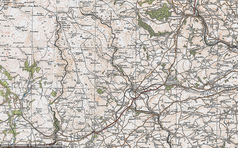 Old Map of Historic Map covering Binnamore in 1919