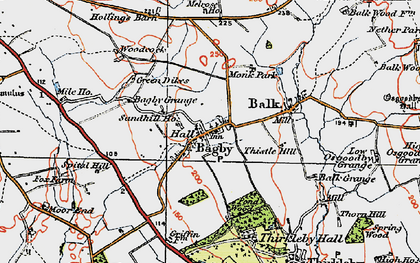 Old map of Bagby in 1925