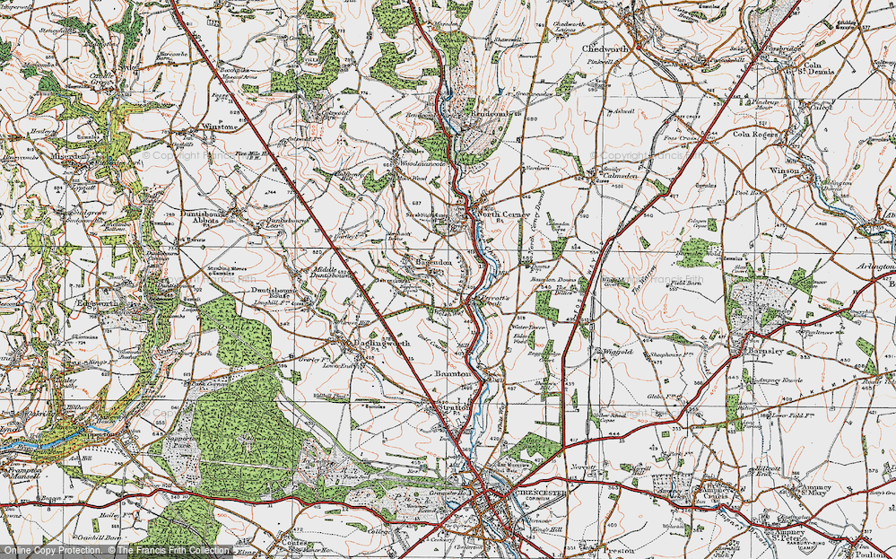 Old Map of Bagendon, 1919 in 1919
