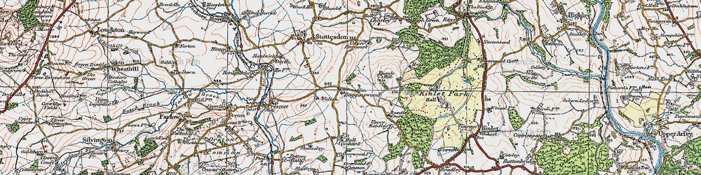 Old map of Baveney Wood in 1921