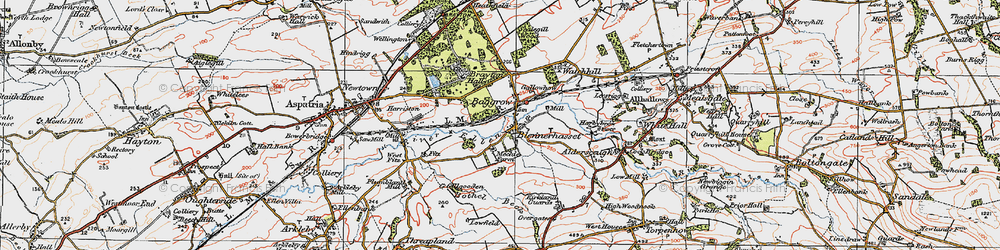 Old map of Baggrow in 1925