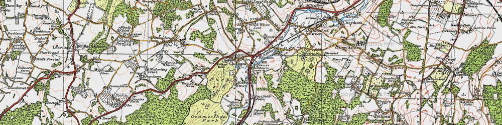 Old map of Bagham in 1921