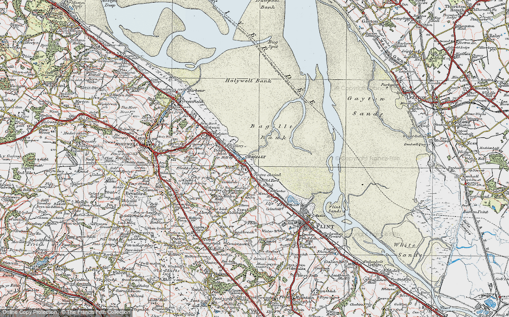 Old Map of Historic Map covering Bagillt Bank in 1924