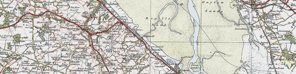 Old map of Bagillt in 1924