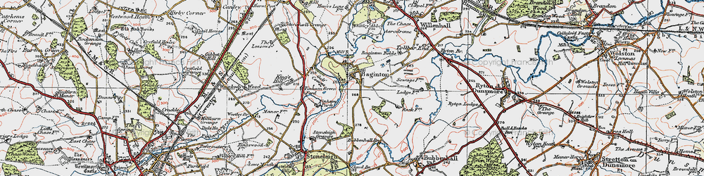 Old map of Coventry Airport in 1920