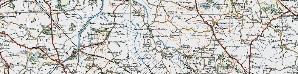 Old map of Bagley Marsh in 1921