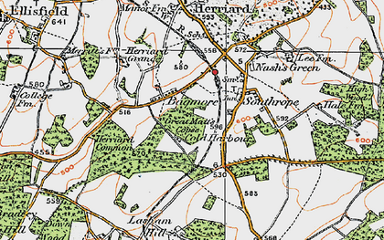 Old map of Bagmore in 1919