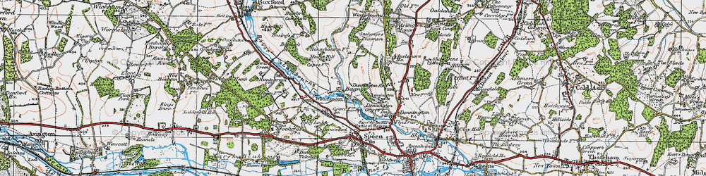 Old map of Snelsmore Common in 1919
