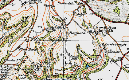 Old map of Bagpath in 1919