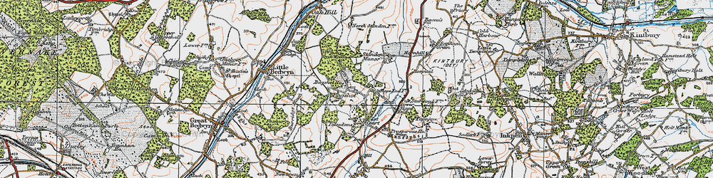 Old map of Bagshot in 1919