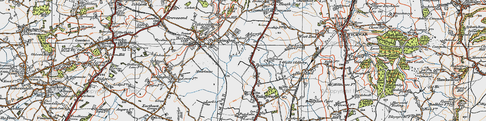 Old map of Bagstone in 1919