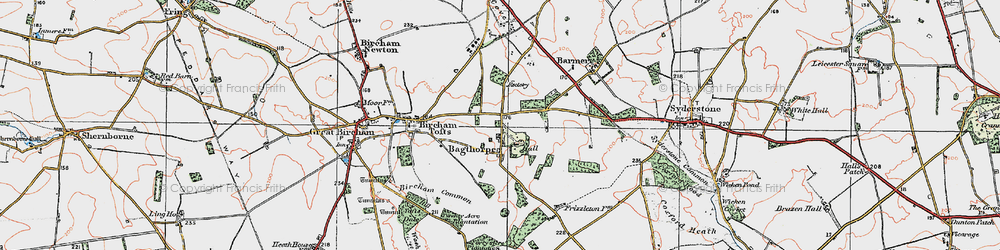 Old map of Bagthorpe in 1921