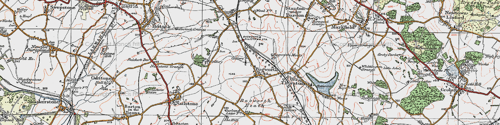 Old map of Bagworth Heath in 1921